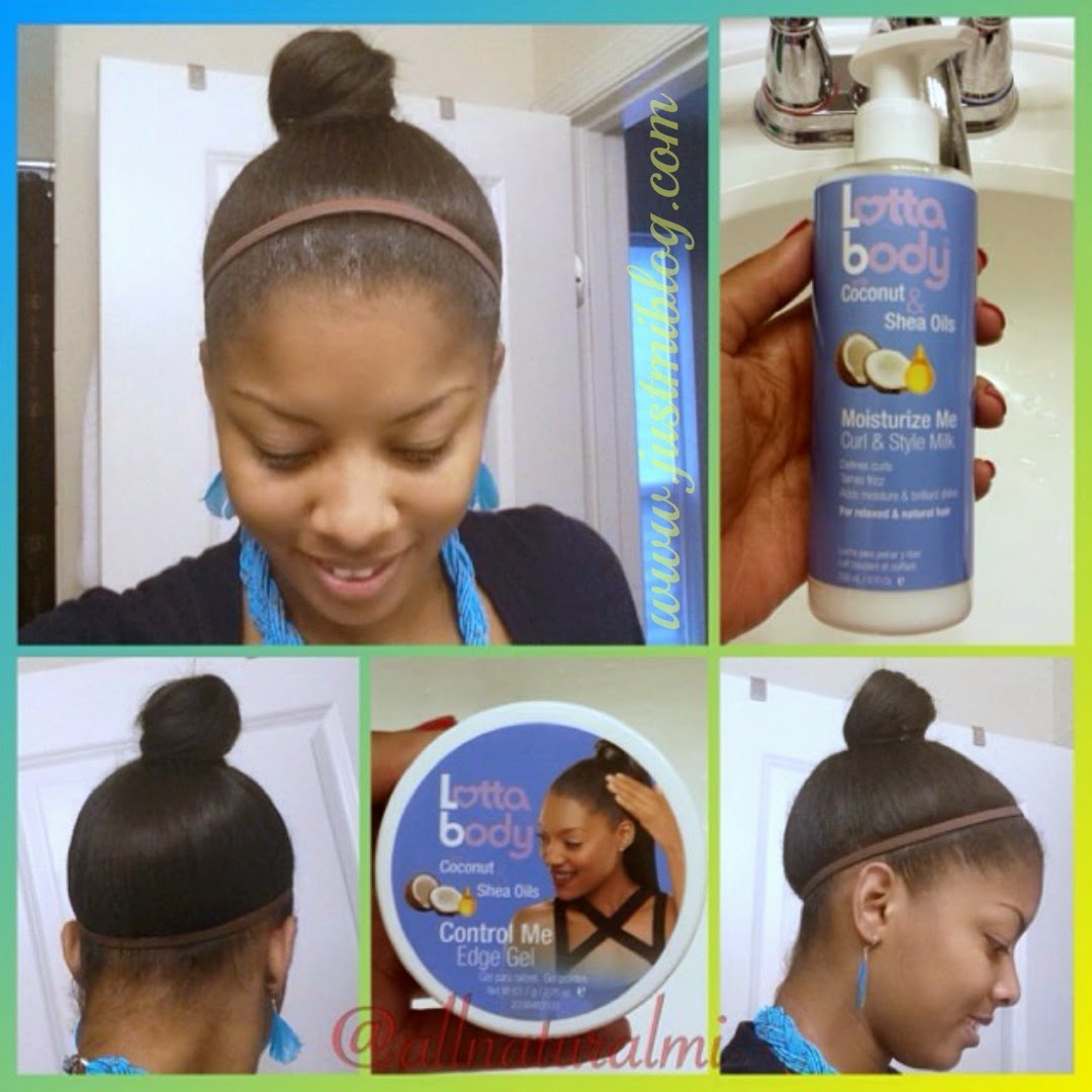 I made my first high ponytail using Lottabody's moisturizer and edge gel.