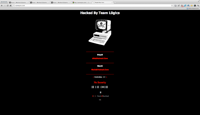 ServerPro Web Hosting Defaced by Team L0g!cs