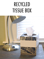 Reuse an old tissue box over & over - decoupaged