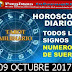 HORÓSCOPO 9 OCTUBRE 2017 Y NÚMEROS DE LA SUERTE