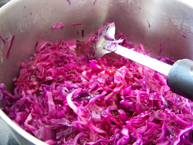 Rice Vinegar, Red Currant Jelly and Red Cabbage