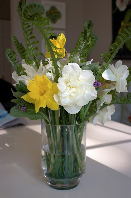 The Garden Appreciation Society, daffodils, ferns, Virginia bluebells