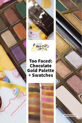 Too Faced: Chocolate Gold Palette Review + Swatches Bar, metallic, beautiful 
