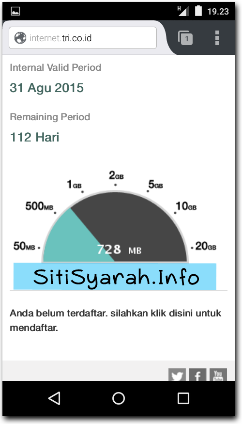 Cek Kuota Internet Tri AON