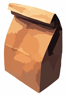 Brown flat-bottom paper bag