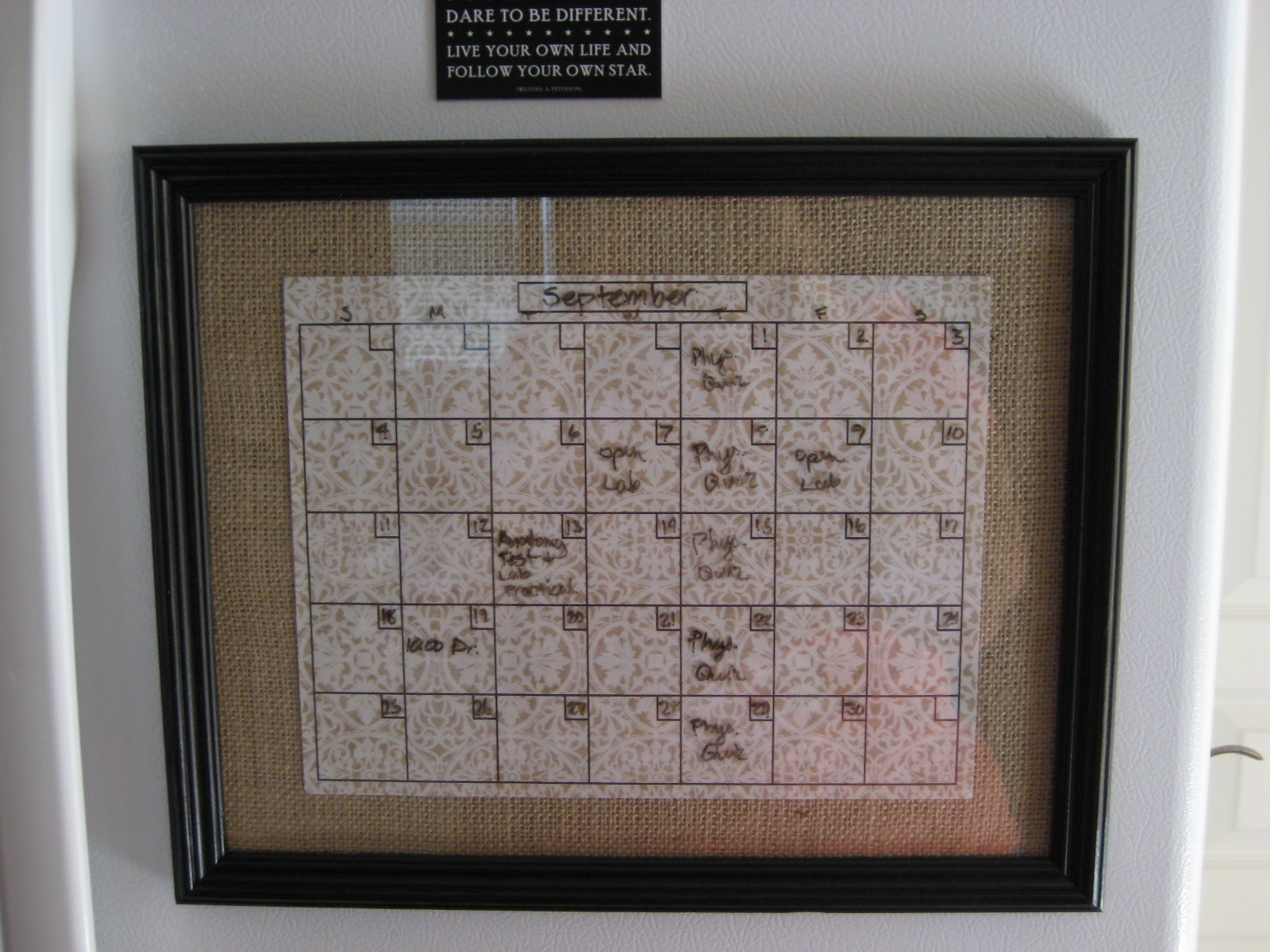 Handmade Homebody Pretty Dry Erase Calendar