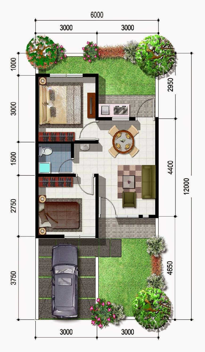 Model Rumah Minimalis Type 64 Wallpaper Dinding