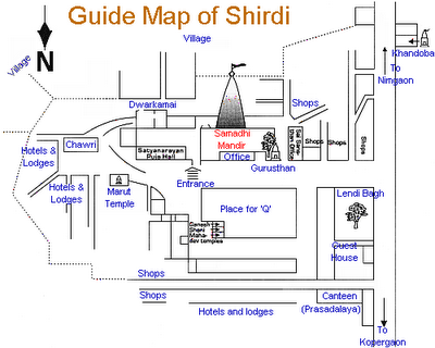 Shirdi Sai Baba Route Map Hindu Temples: Route & Accomodation In Shirdi