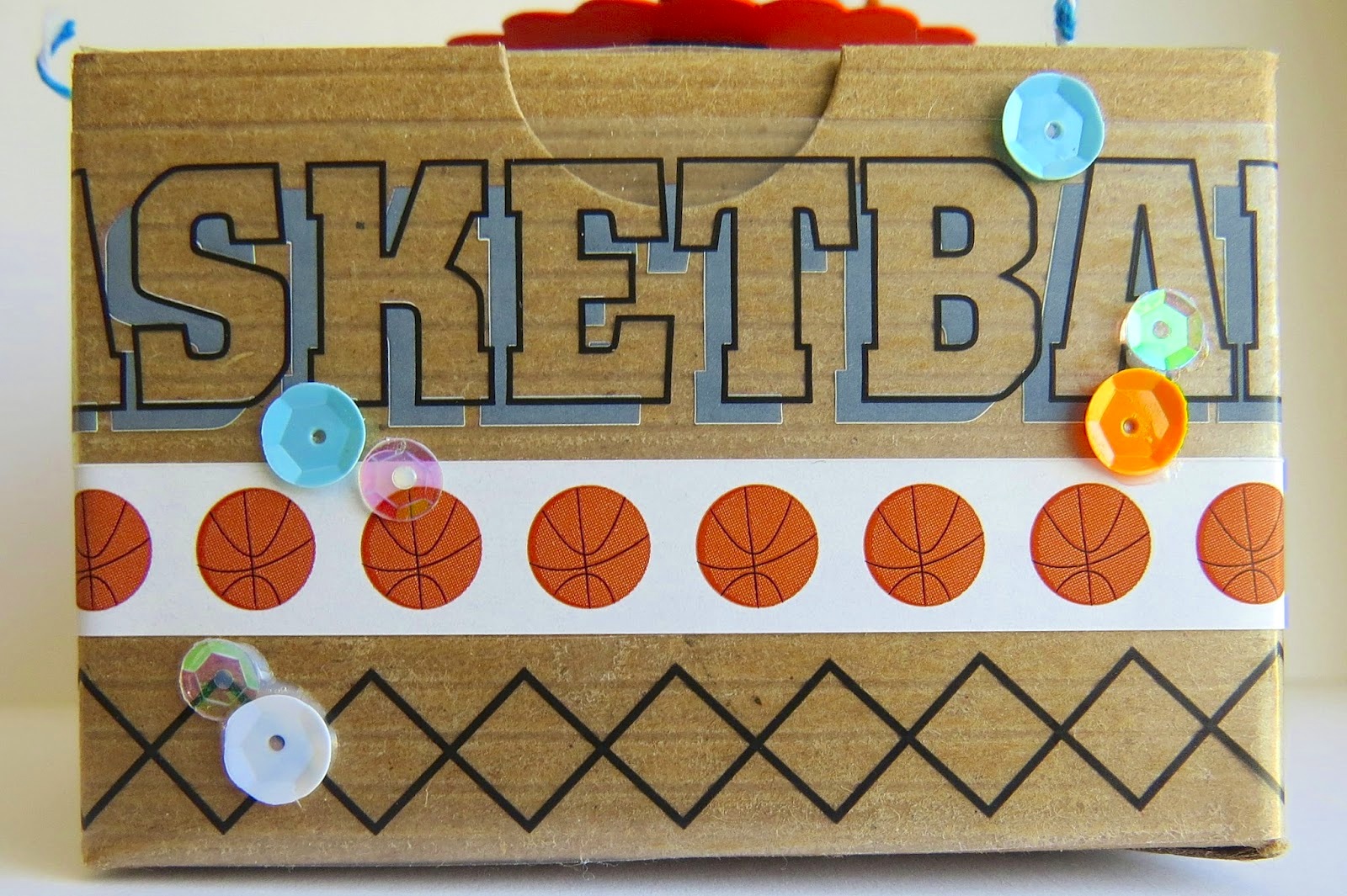 SRM Stickers Blog - A Gift of Good Luck by Shannon - #basketball #gift #kraftbox #punchedpieces #stickers #twine #punchedpieces #DIY