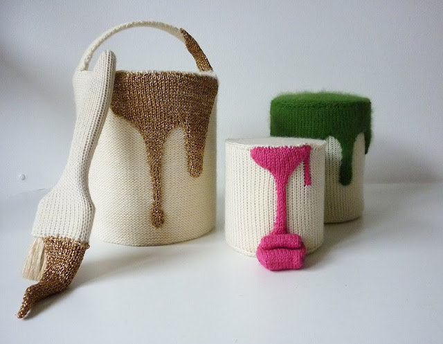 Camille Dupuis knitted paint pots