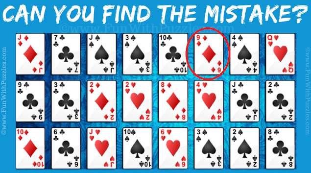 Answer of Picture Gallery Solitaire Game Mistake Puzzle
