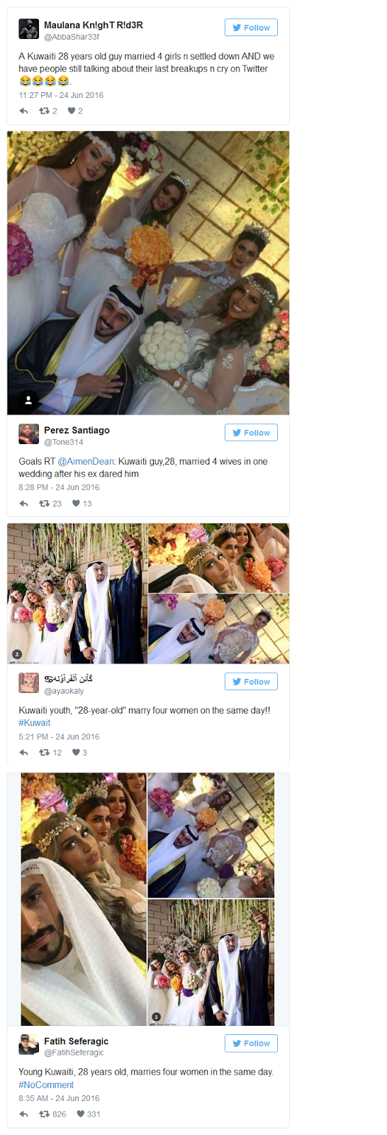 Ajaib, Pria Kuwait Ini Dalam Sehari Nikahi 4 Gadis Sekaligus Ajaib, Pria Kuwait Ini Dalam Sehari Nikahi 4 Gadis Sekaligus