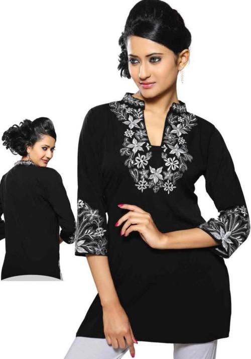 New Fashion Lay Latest Fashion Trend: Latest Black Crepe Kurti For Women