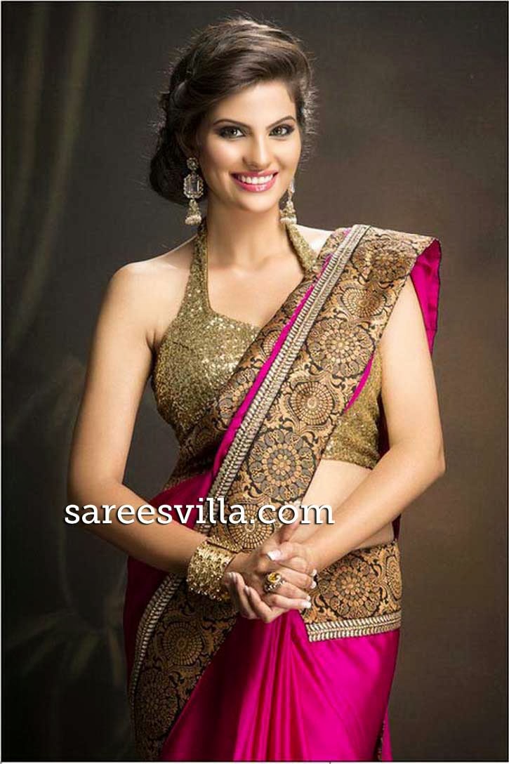 saree Neck Halter Saree Blouse  blouse  design  Villa Designs neck Sarees