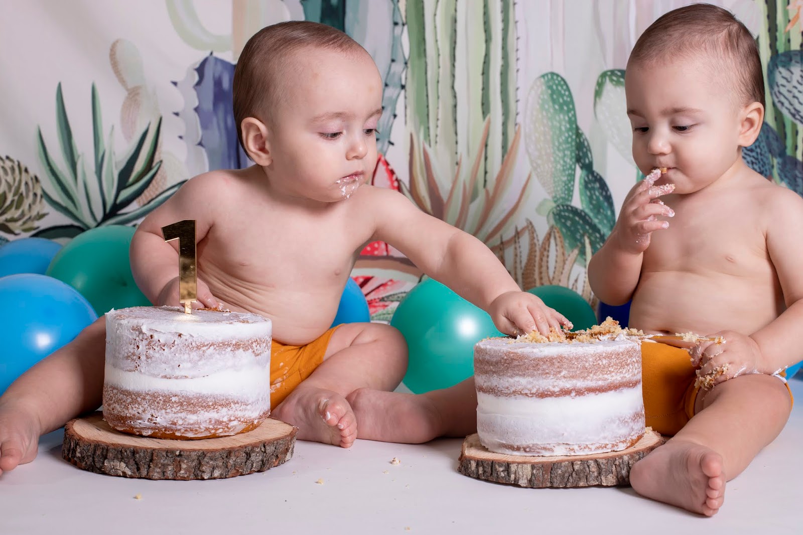 Twin Brother Cake Smash Photo Shoot