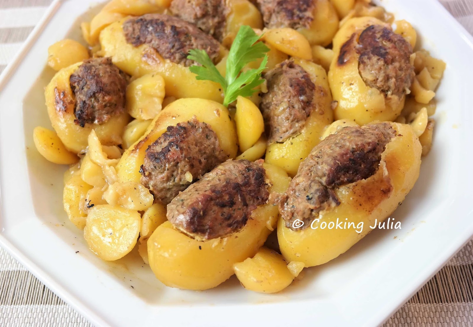 COOKING JULIA POMMES DE TERRE FARCIES AUX RESTES DE VIANDE DU POTAUFEU