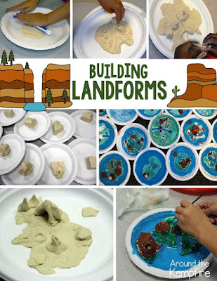 Building landforms with Crayola Air Dry Clay (salt dough works great too!)