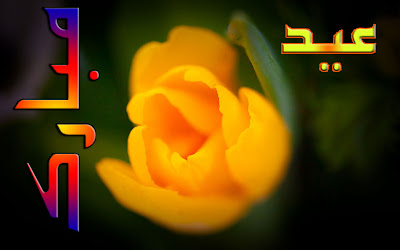 Yellow Flowers Eid ul Adha Mubarak Cards Images 2012 Urdu Text 2