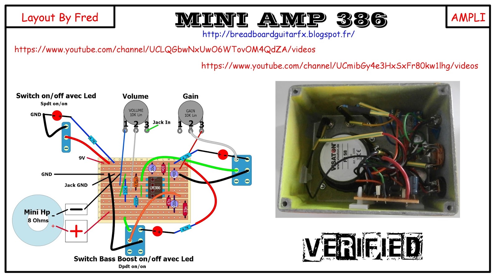 BREADBOARD GUITAR FX MINI AMP 386