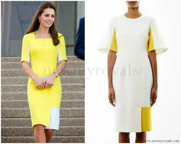 Kate Middleton wore ROKSANDA ILINCIC Wool-Crepe Dress - SS14 Collection