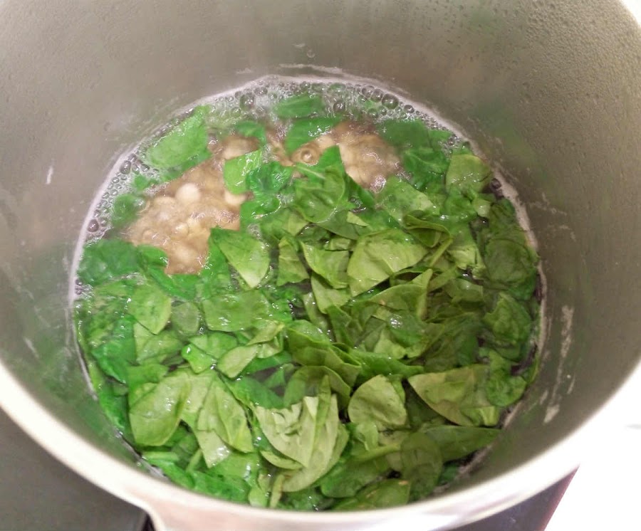 Añadir las espinacas