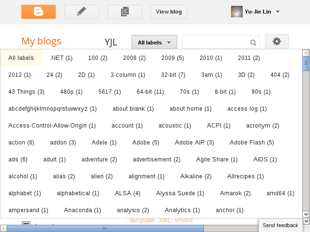 YJL: Maximize Labels/Folders listbox in Blogger and Google Reader