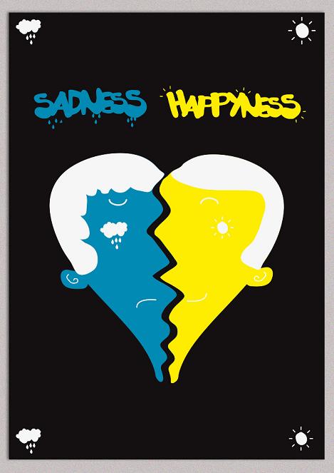 tristeza felicidade ilustração sadness happyness