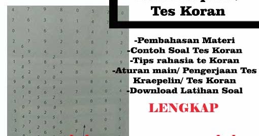 Tips Rahasia Cara Mengerjakan Tes Koran/ Tes Kraepelin