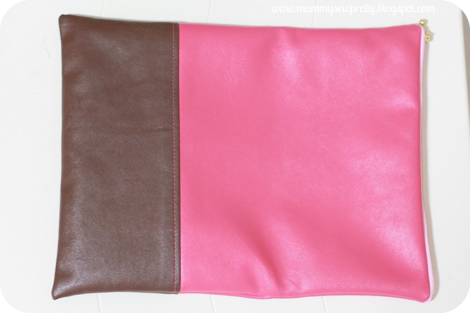 JNB Synthetic Leather Double Pocket Envelop Clutch, Tan Medium