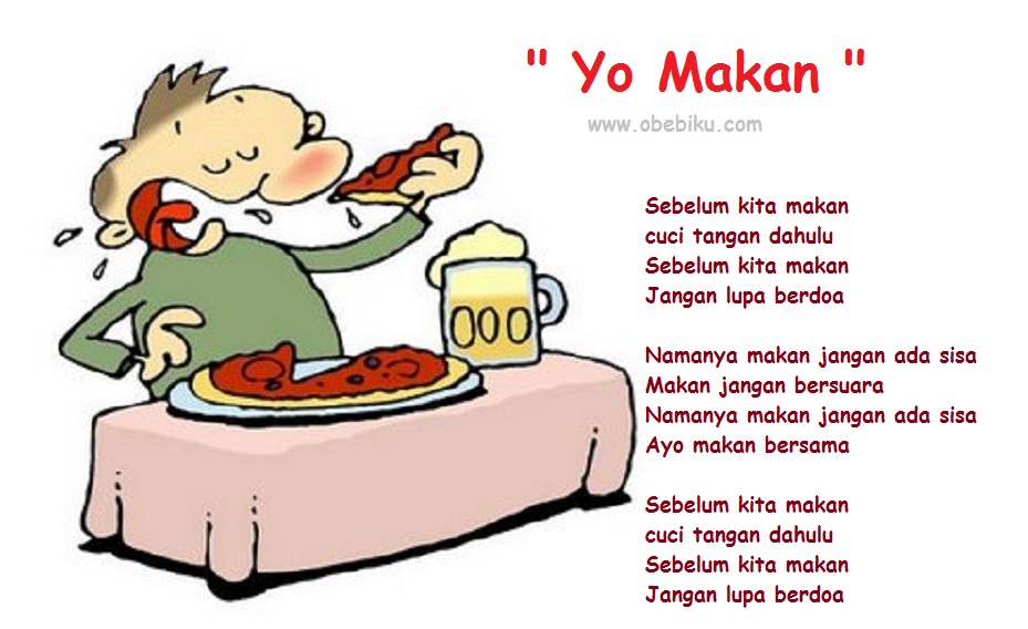 Lirik Lagu Anak Anak Yo Makan Obebiku