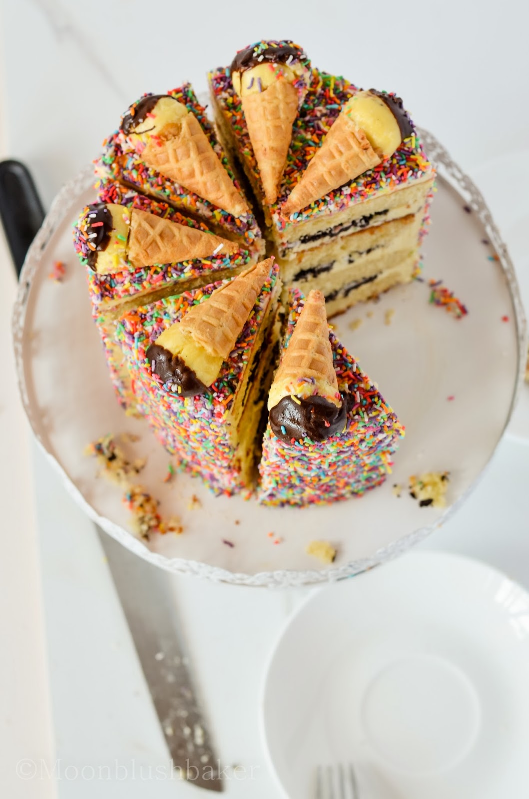 The other side // Ice cream sprinkle cake with "birthday cake" butter