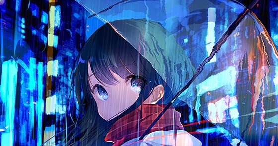 Girl in The Rain (BGM: Glassy Sky) Wallpaper Engine