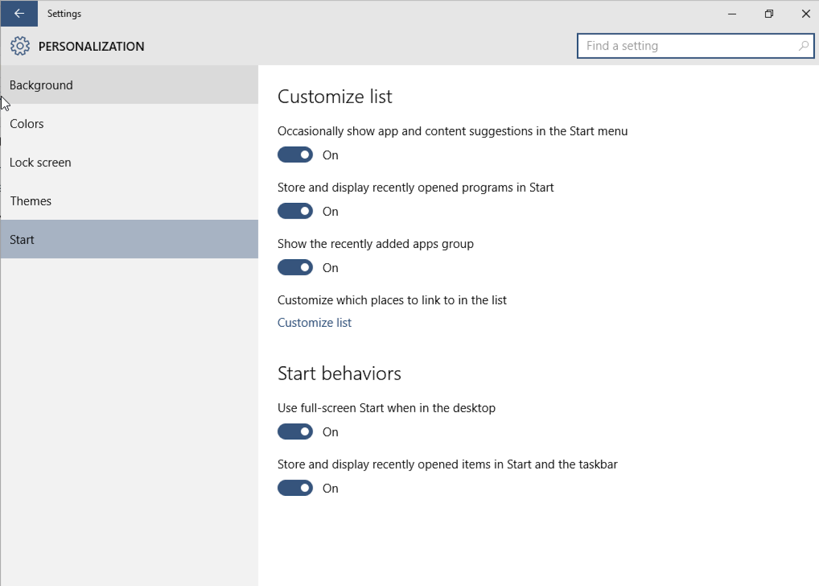 Hints Library Full Screen Start Menu In Windows 10