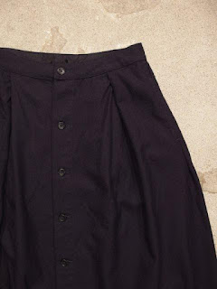 FWK by Engineered Garments "Tuck Skirt in Dk.Navy Uniform Serge"