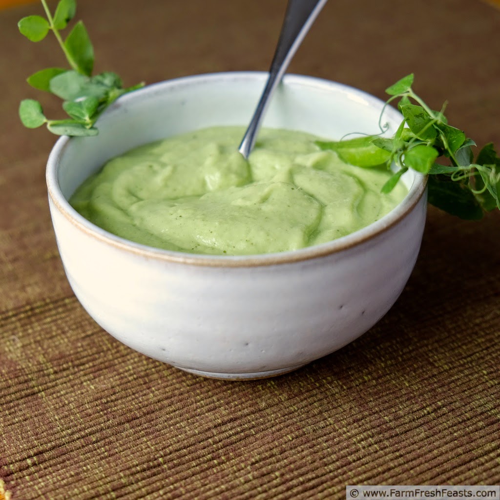 Cold and Creamy Pea, Avocado, and Mint Buttermilk Soup | Farm Fresh Feasts