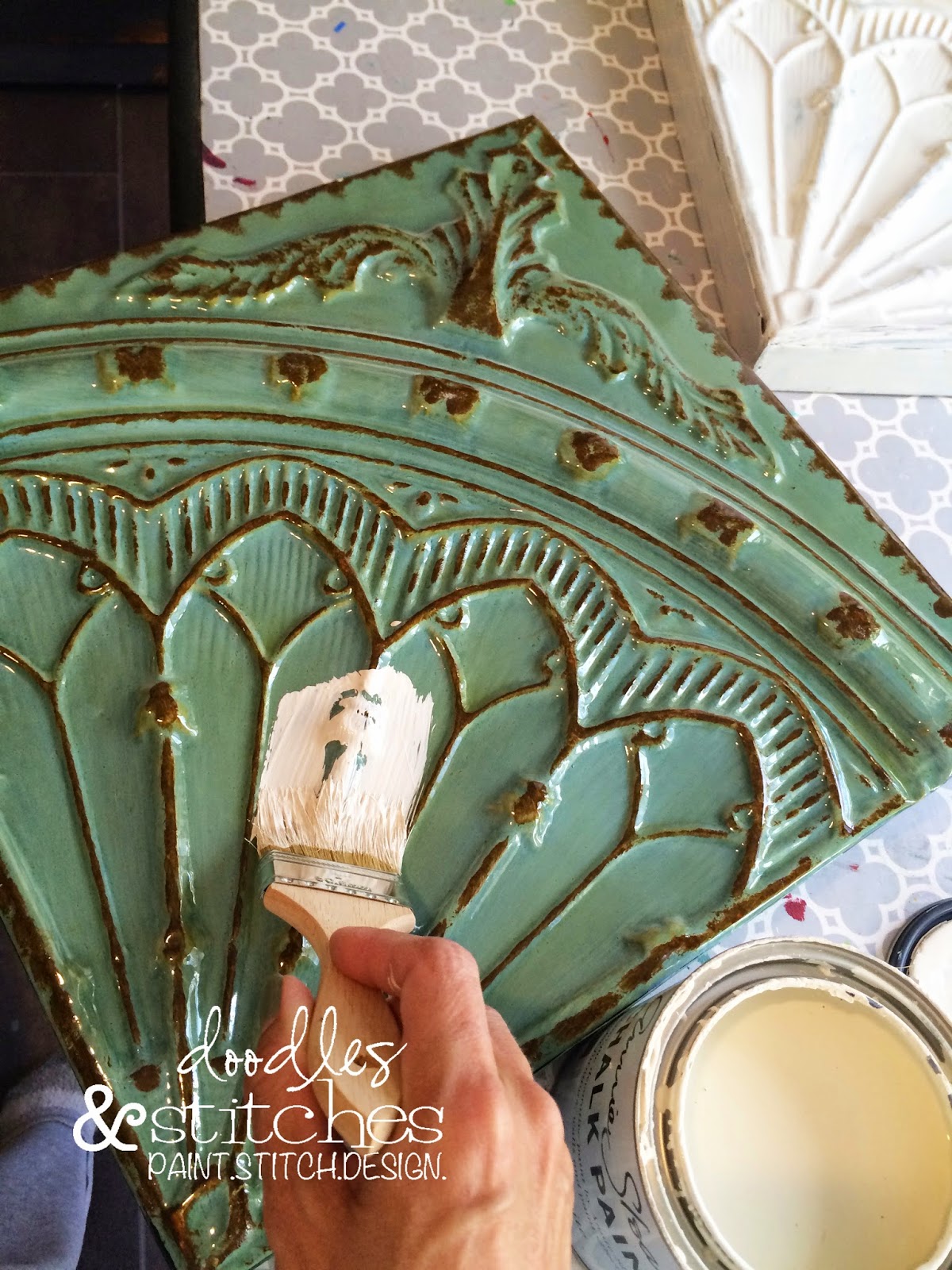 Painted Tin - Doodles & Stitches