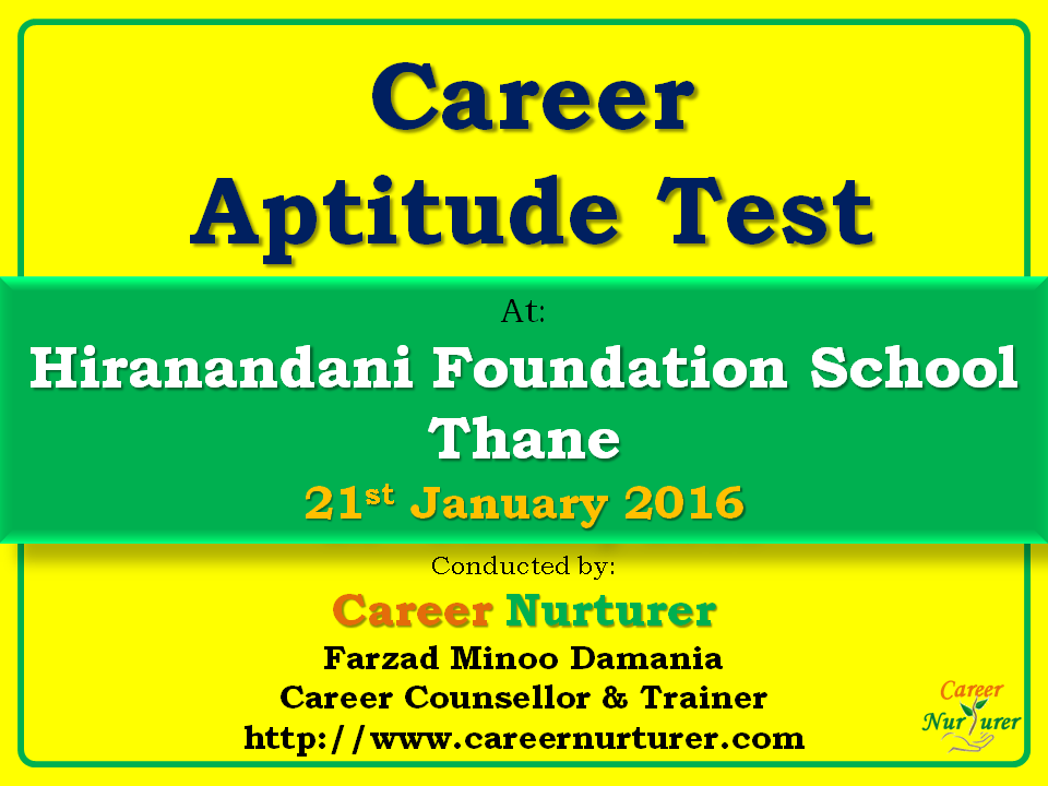 Career Aptitude Test In Thane At Hiranandani Foundation School Career Counselling Aptitude