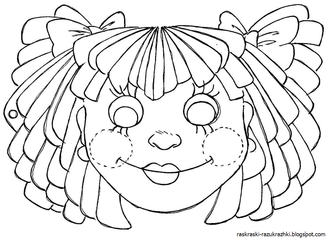 Шаблон масок для детей в детском саду