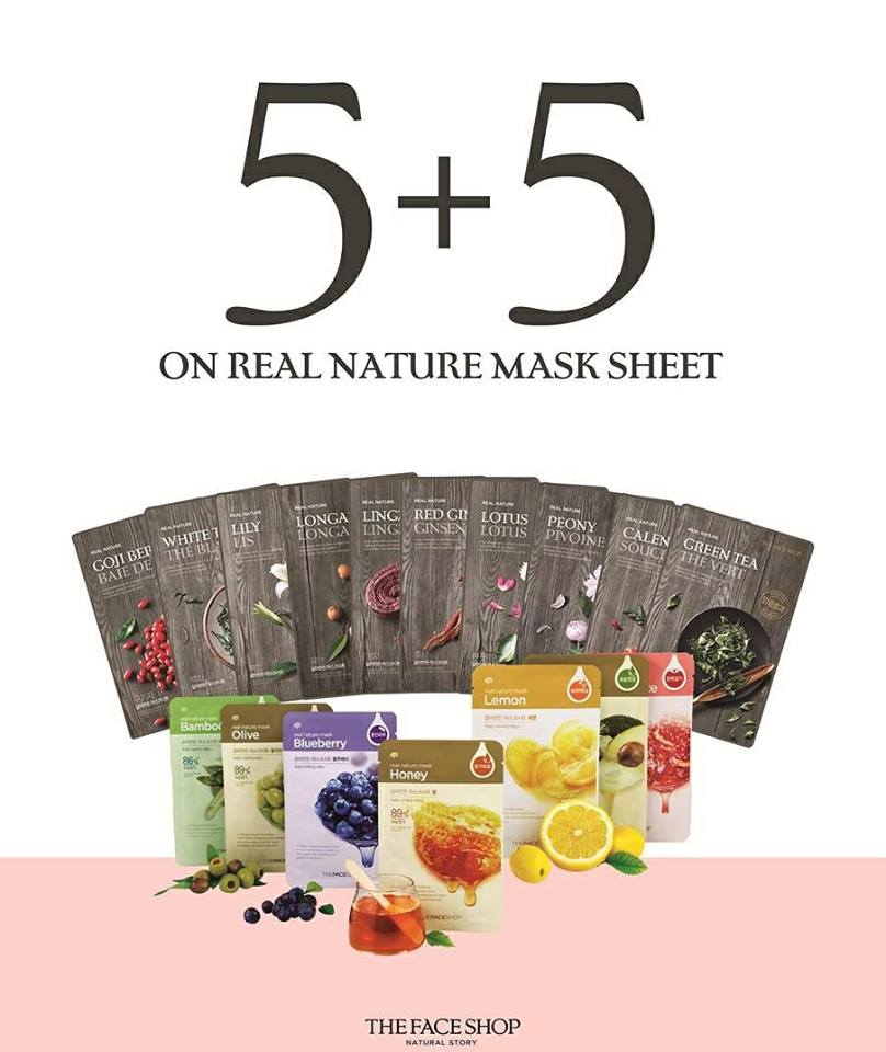 Manila Shopper The Face Shop 5+5 Nature Mask Sheet Promo June 2017