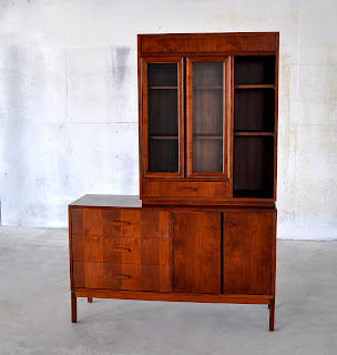 hutch credenza modern mid century cabinet sideboard server china buffet