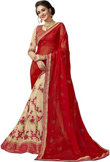 Best Selling Chiffon Embroidered Sarees With Blouse