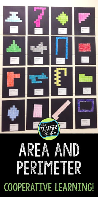 Cooperative work in math is so important as it gets students using accountable math talk, problem solving, and more.  This post shows a great cooperative math task to work on area and perimeter concepts.  Common Core area and perimeter, grade 3 Common Core, grade 4 Common Core