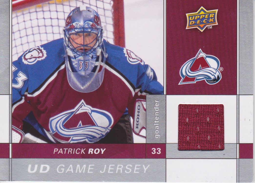 Pass The Cards 09/10 Upper Deck PATRICK ROY Game Jersey GJPR Pass The Cards 09/10 Upper Deck PATRICK ROY Game Jersey GJPR