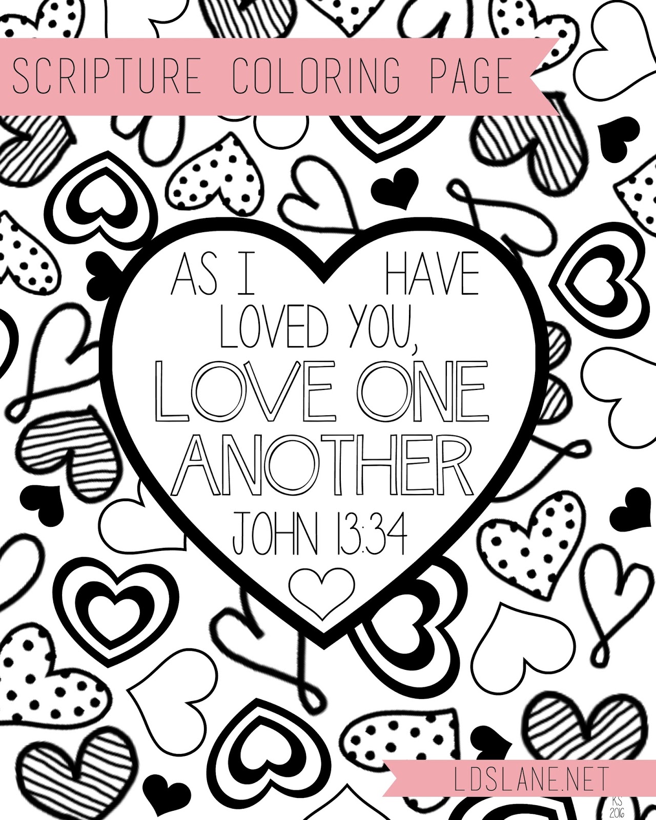 Scripture Coloring Page: Love One Another