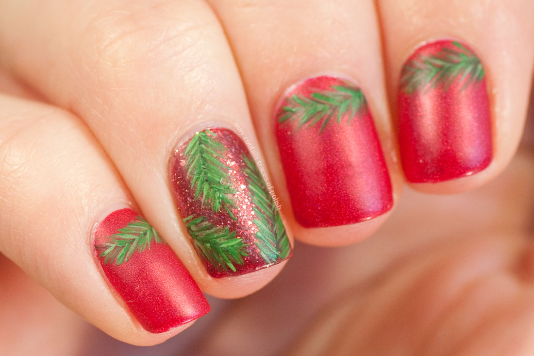 Pine Tree Nail Art May contain traces of polish