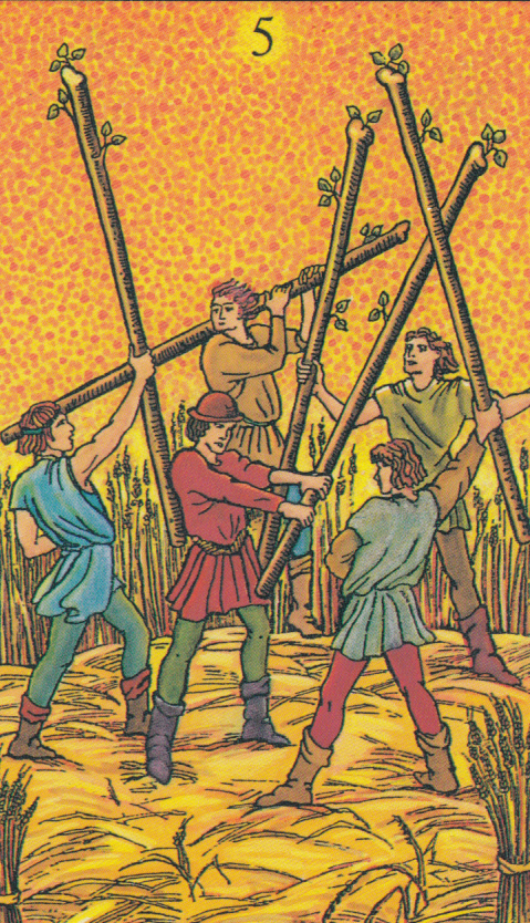 Карта дня пятерка жезлов таро значение
