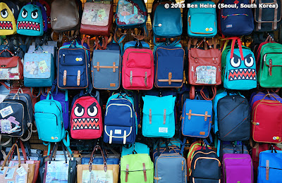 Funny bags in a Seoul shop (old town) Photo by Ben Heine