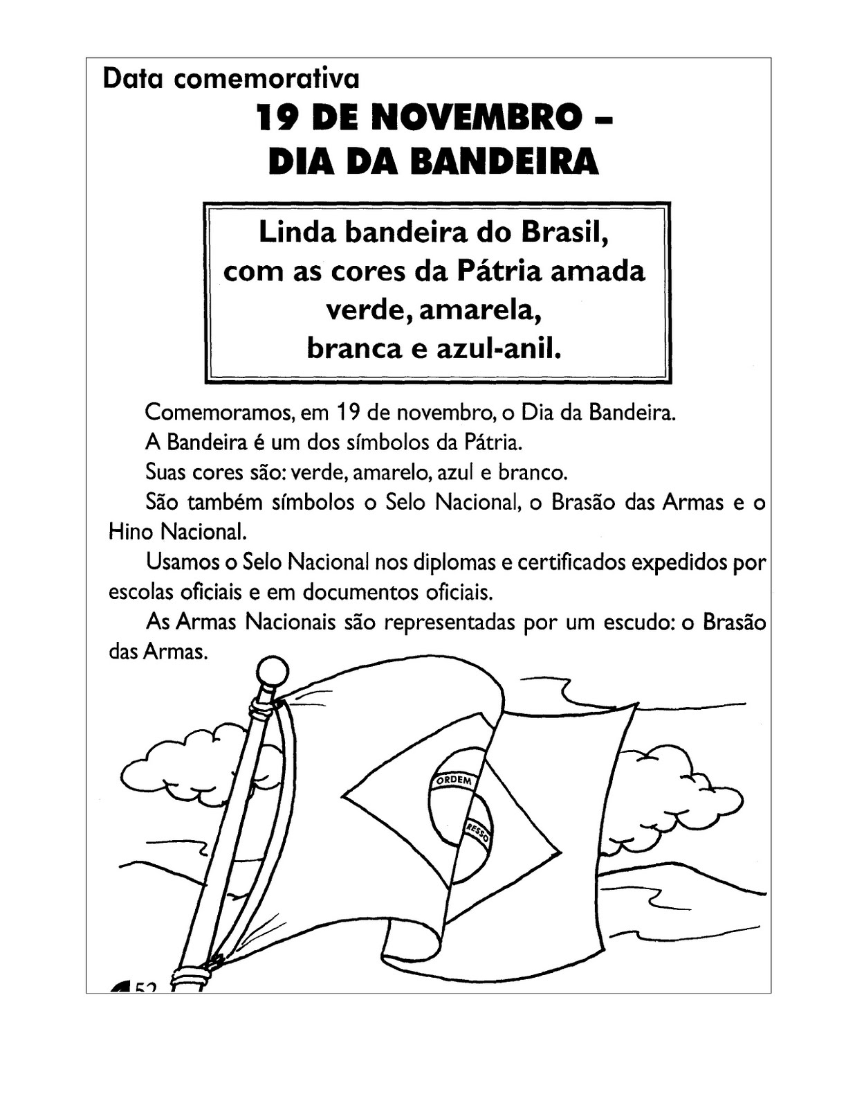 LEMBRANÇA INFANTIL Dia da Bandeira