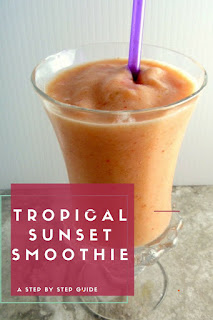Take yourself virtually to the tropics with my Tropical Sunset Smoothie.  It's a perfectly refreshing drink made for hot summers. - Slice of Southern