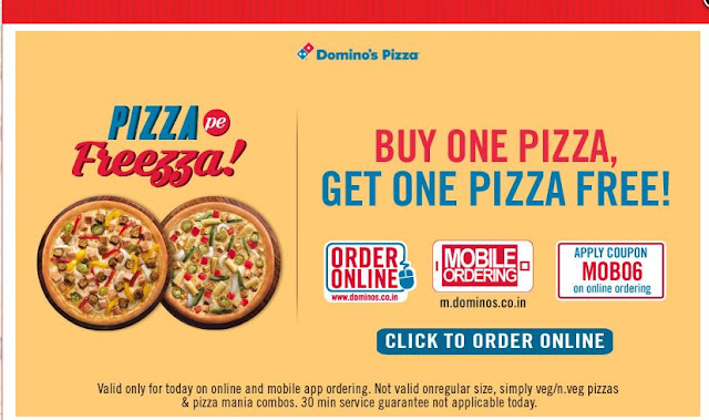 Paytm and Dominos's BOGO Loot with Regular Size